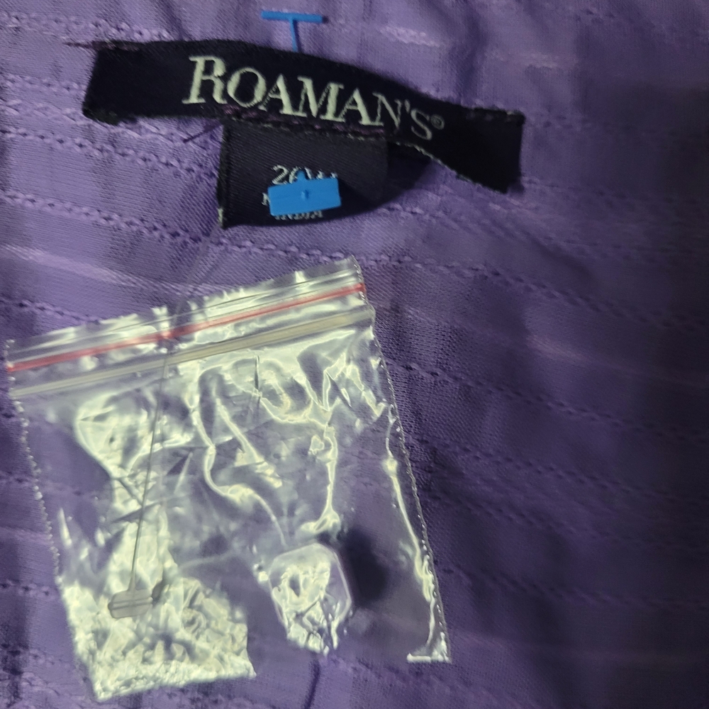 Roaman's Lavender Ruffle Button-Down Top - Picture 6 of 12